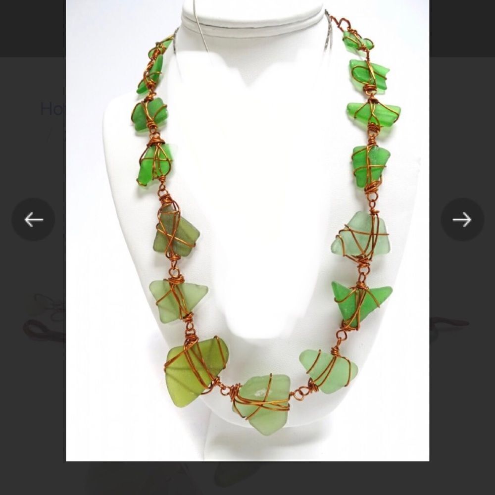 See glass handmade necklace